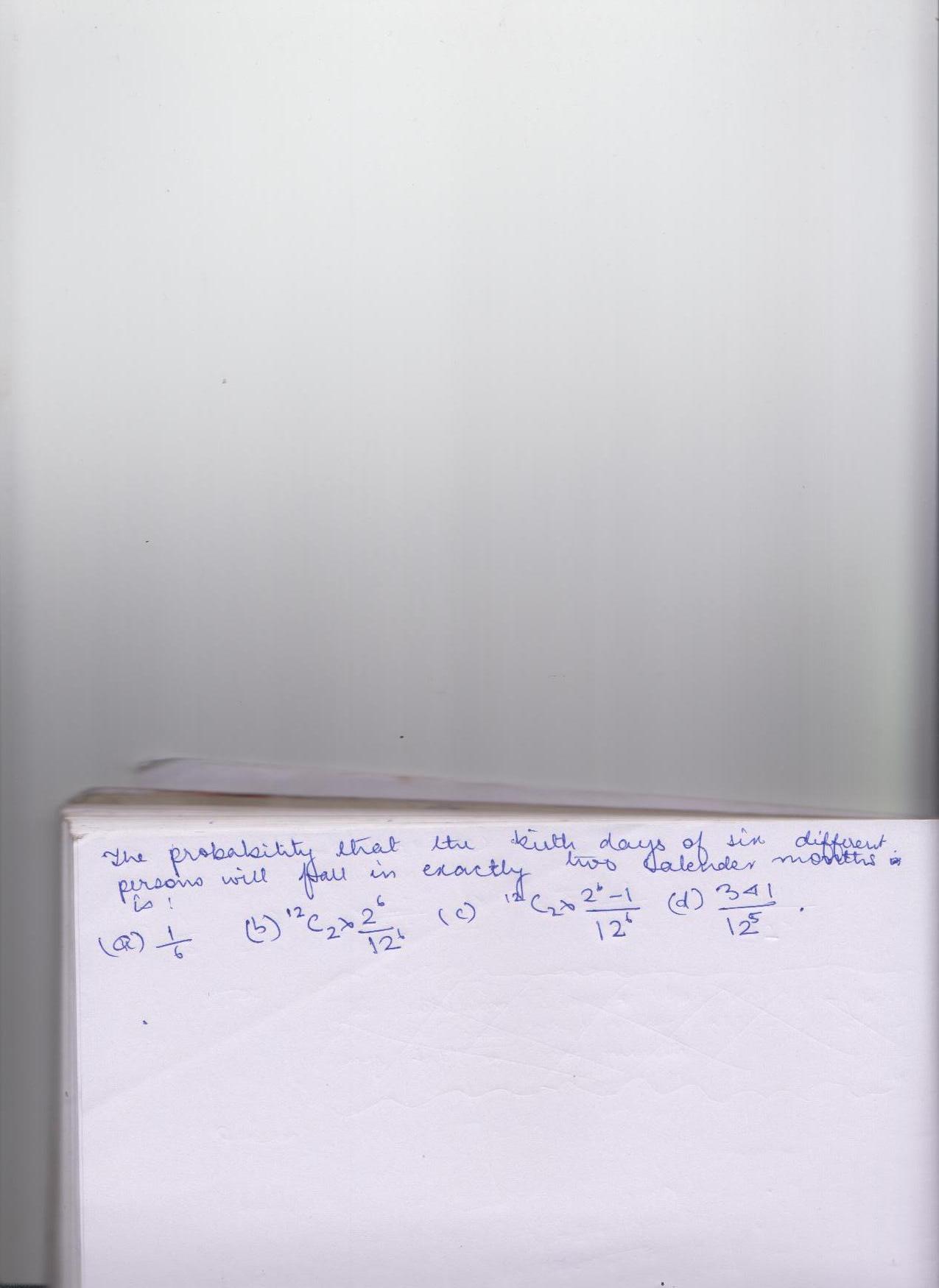 Question image for One of the best questions in probablity. The anwe
